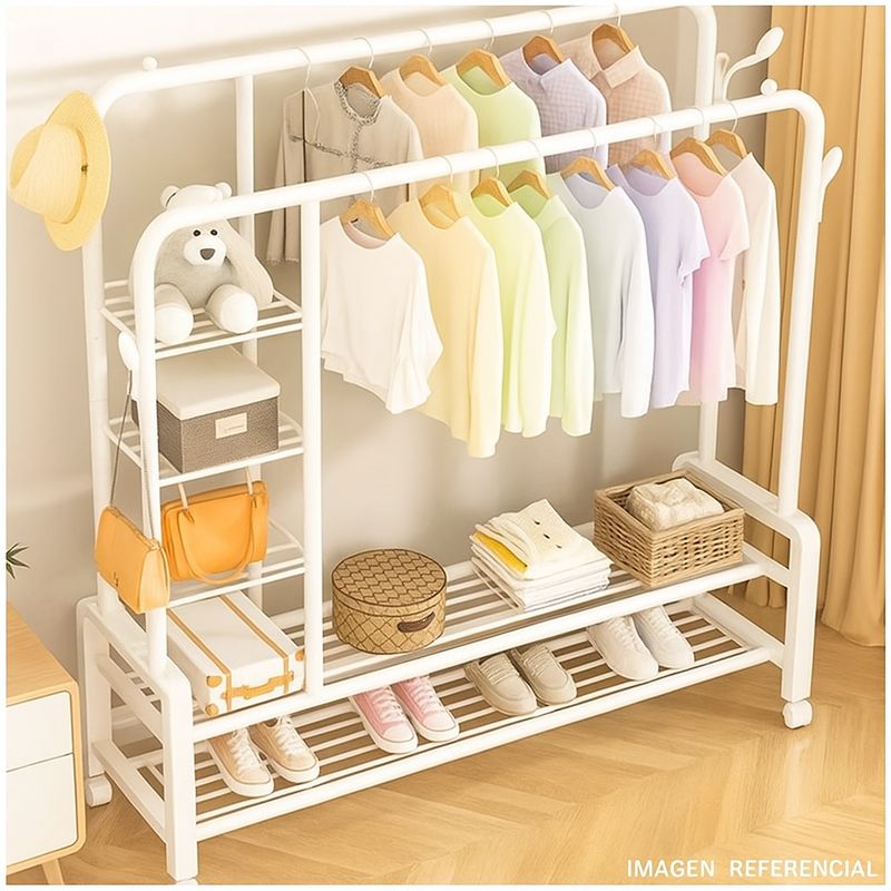 INSPIRA MARKET - Estante Organizador Ropa Perchero Con Ruedas