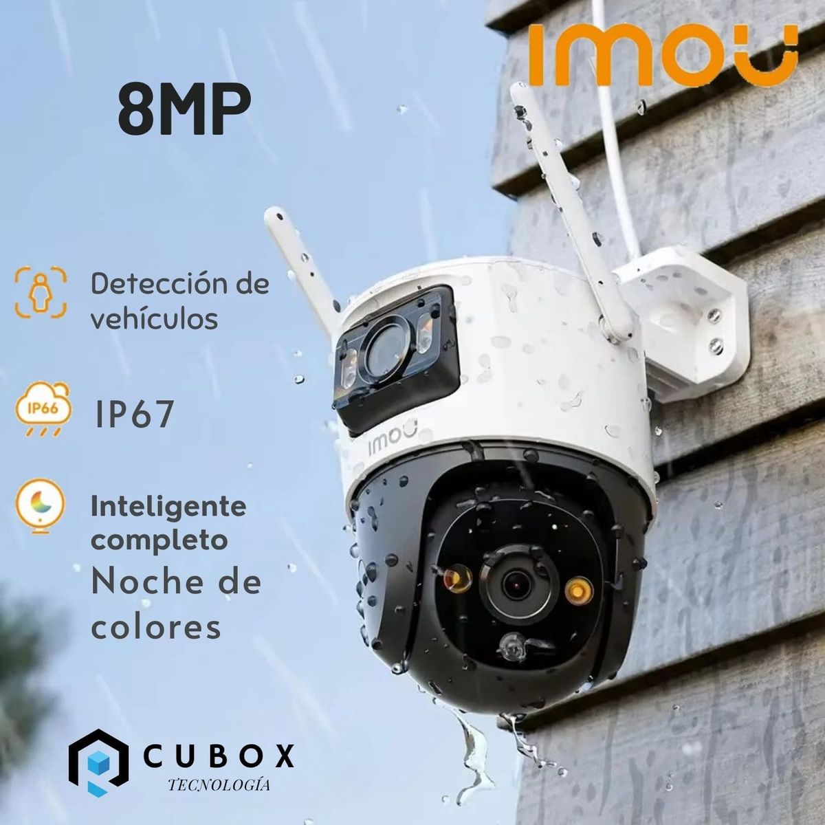 IMOU - Camara de seguridad Exterior IMOU Cruiser2 Dual Lens 8 MPx