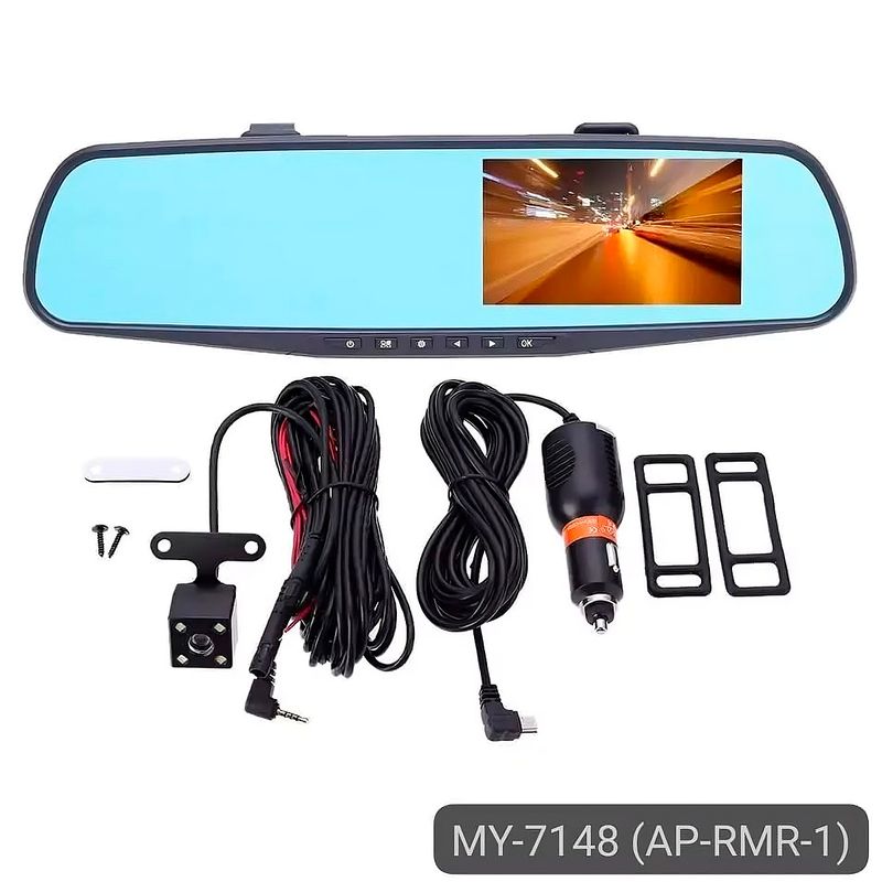 GENERICO - Espejo Retrovisor Con Cámara Frontal Y Retroceso Pantalla Hd