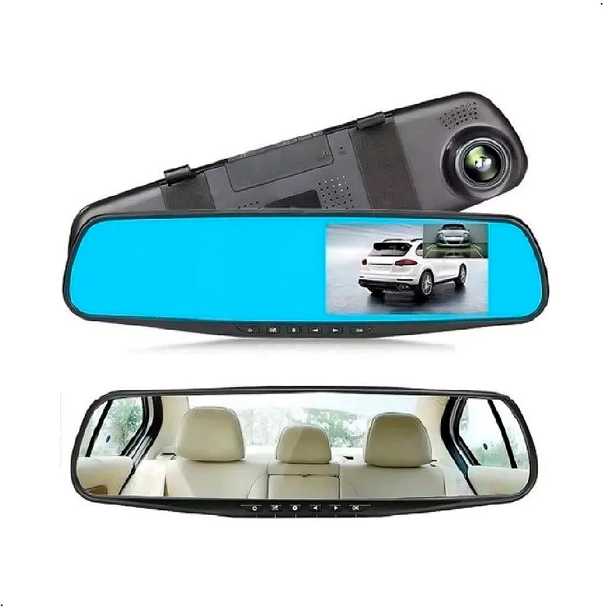 GENERICO - Espejo Retrovisor Con Cámara Frontal Y Retroceso Pantalla Hd