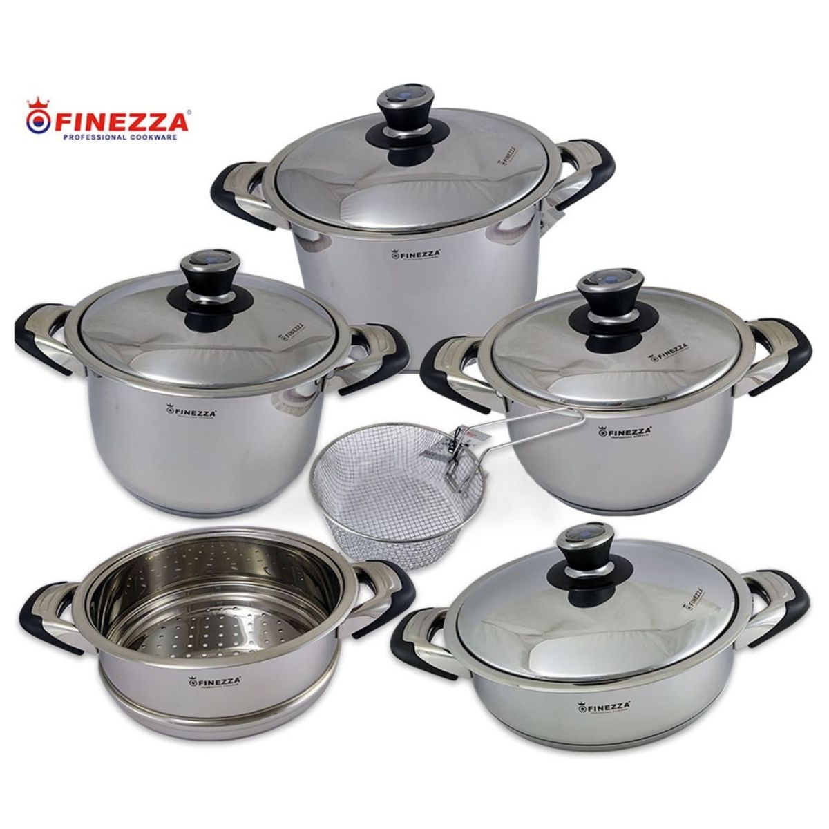 FINEZZA - Juego De Olla Finezza Sabina 11 Piezas Fz-2011lx Acero Inox 18/10