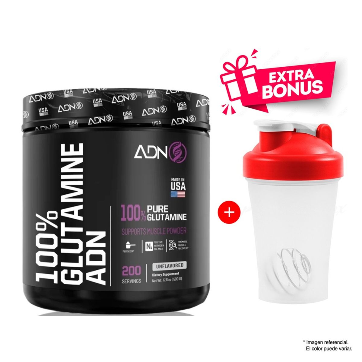 ADN - Glutamine Americana 500 G ADN Nutrition