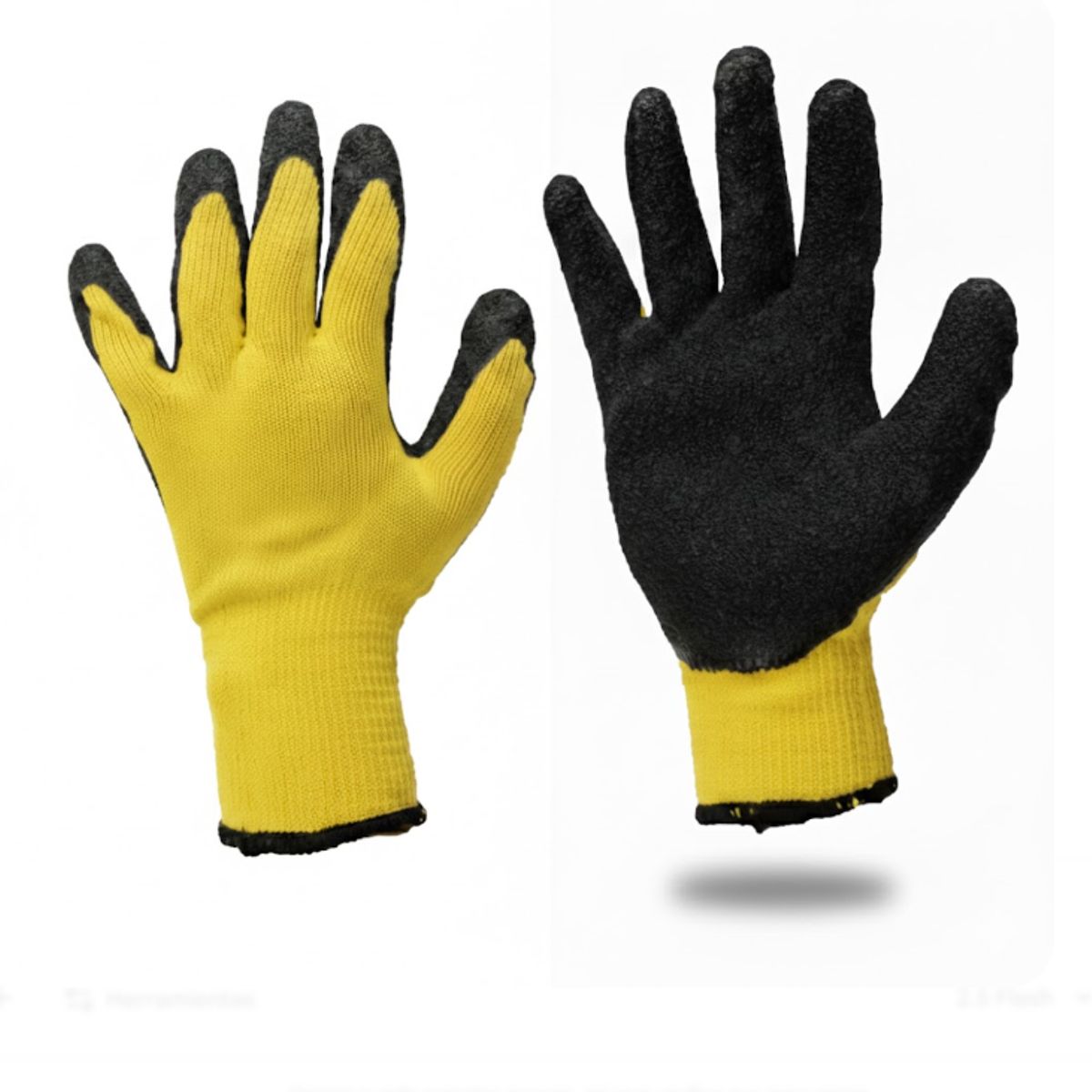 GENERICO - Guantes anticortes para trabajo SUPER FLEX amarillo y negro precio x docena