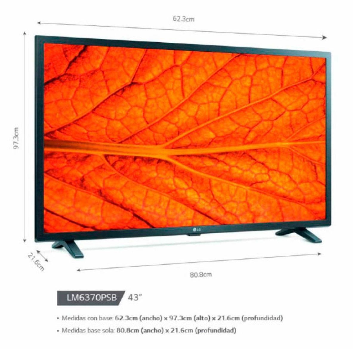 LG - Televisor LG 43 FHD Smart TV con ThinQ AI 43LM6370PS