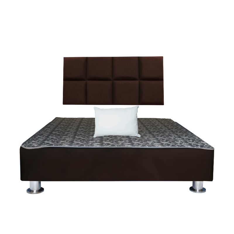 MUEBLES MACRUMO - Cama tapizada Serena + almohada - 2 Plz - Color marrón