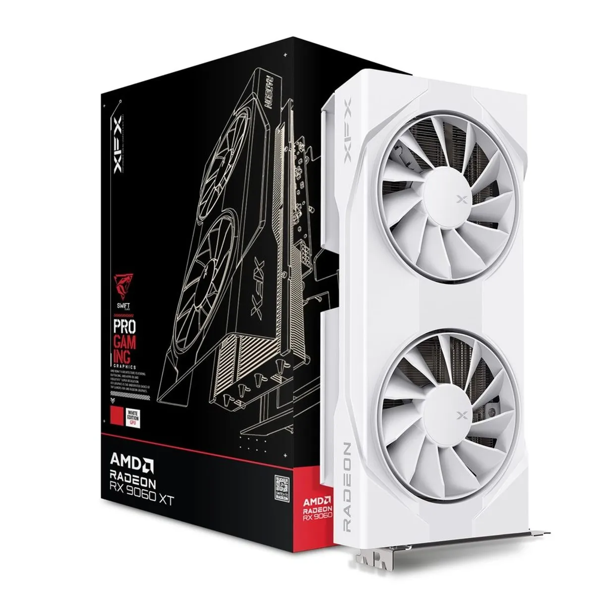 XFX - TARJETA DE VIDEO XFX SWIFT AMD RADEON RX 9060 XT OC WHITE 8GB GDDR6