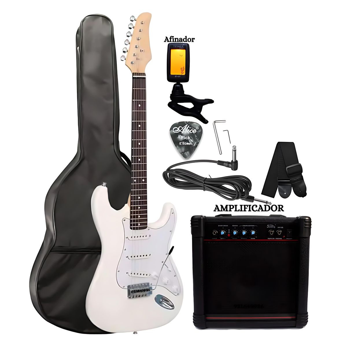 GENERICO - Gran Pack Guitarra Eléctrica Amplificador + Afinador +Correa