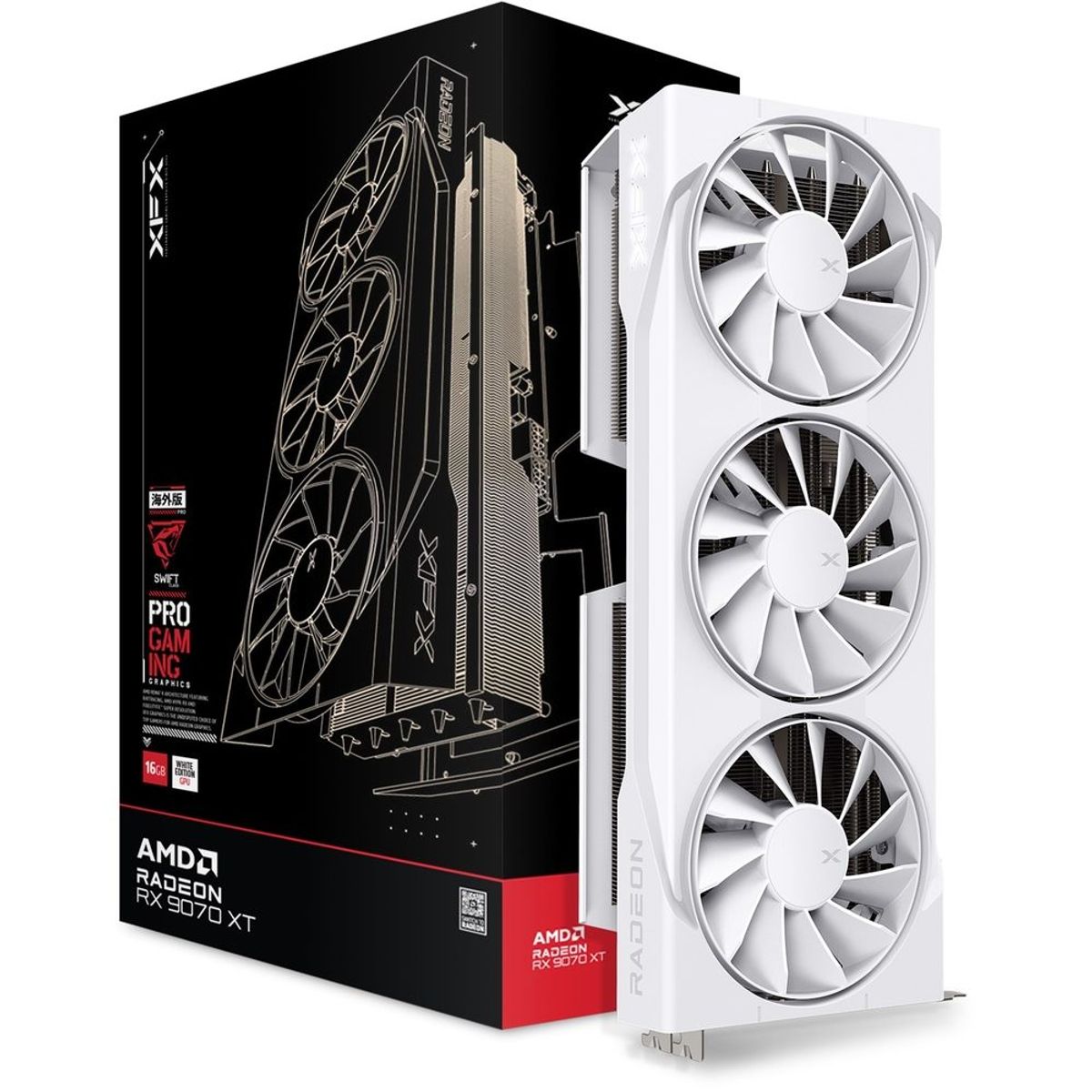 XFX - TARJETA DE VIDEO XFX SWIFT RADEON RX 9070 XT WHITE 16GB GDDR6