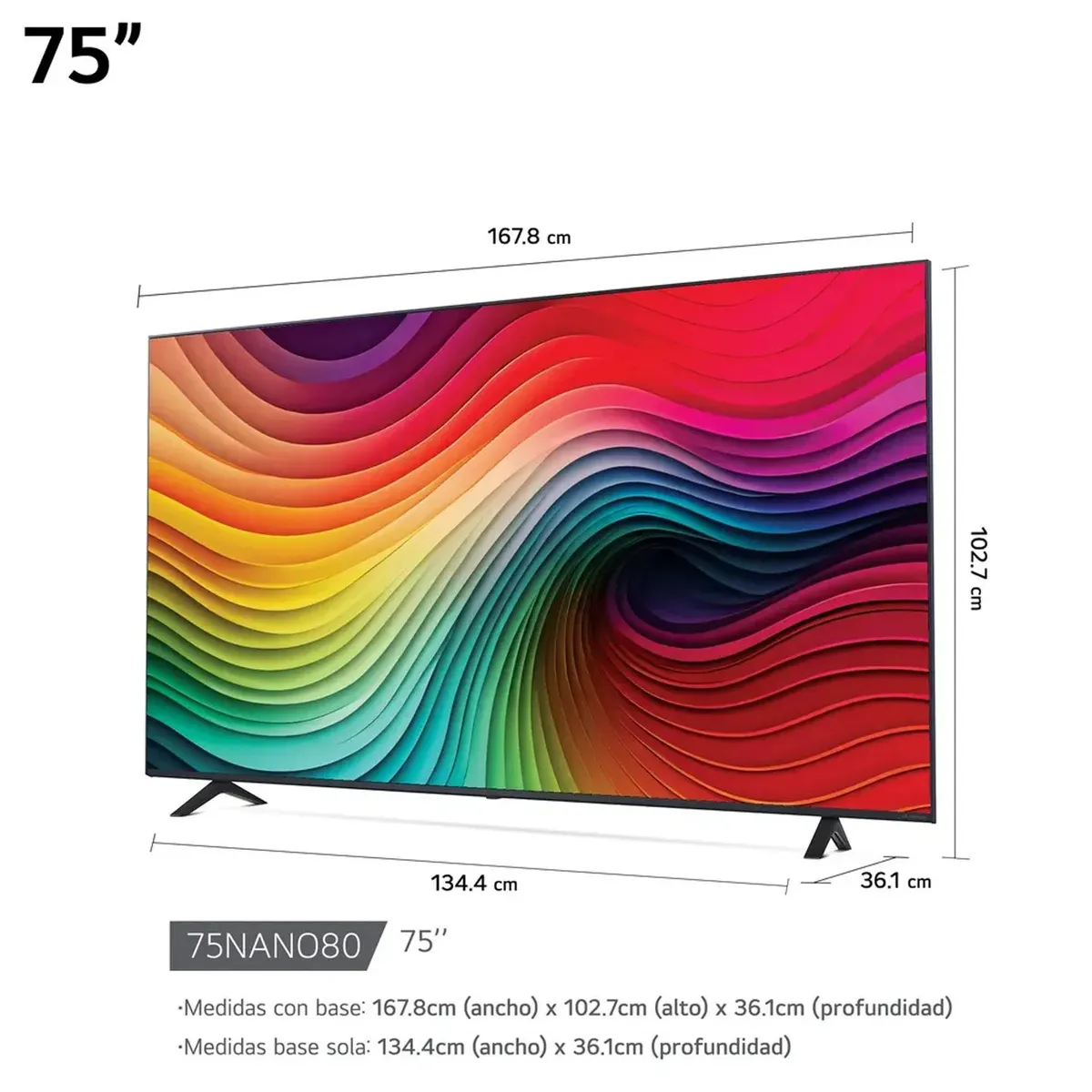LG - Televisor LG NanoCell 4K ThinQ AI Smart 75 75NANO80TSA 2024