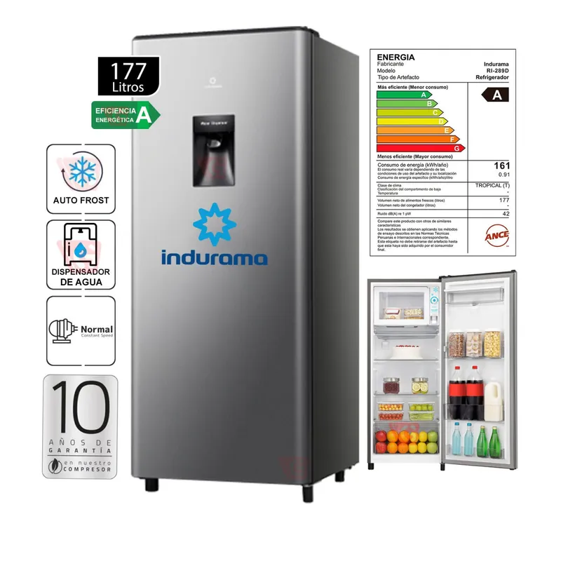 INDURAMA - REFRIGERADORA INDURAMA RI-289D 177 LITROS