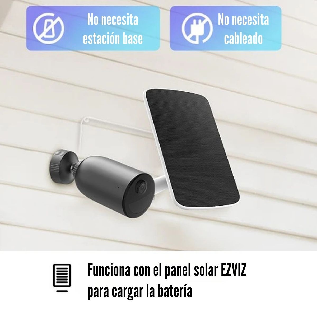 EZVIZ - EZVIZ - Cámara WiFi EB3 2K 3MP con Batería y Panel Solar - Negro