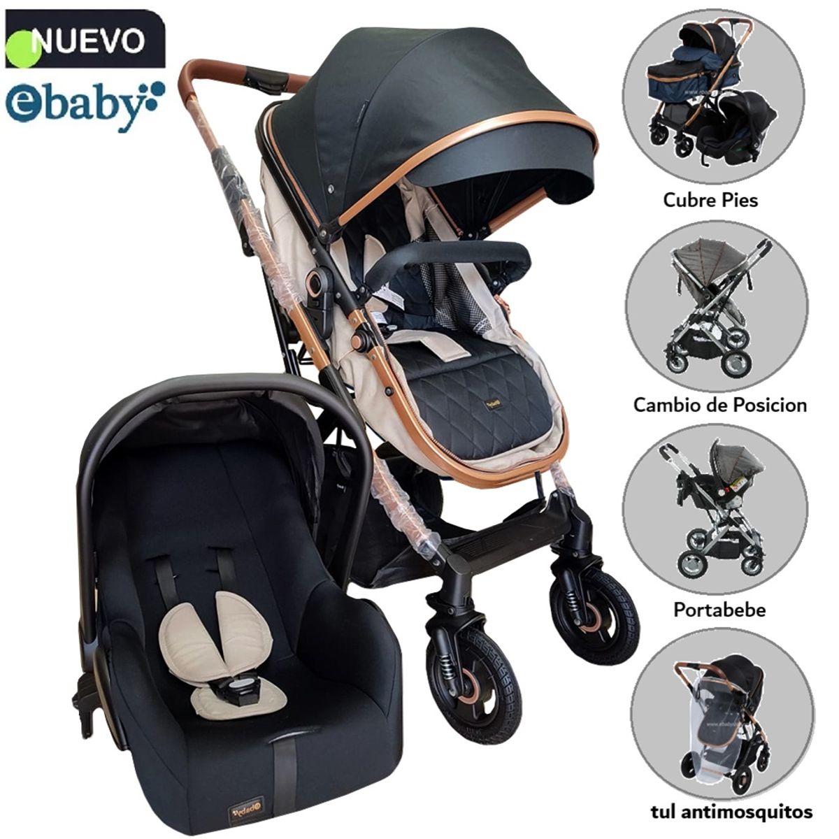 EBABY - Coche Moises Ronda Plus 132-1 Beige