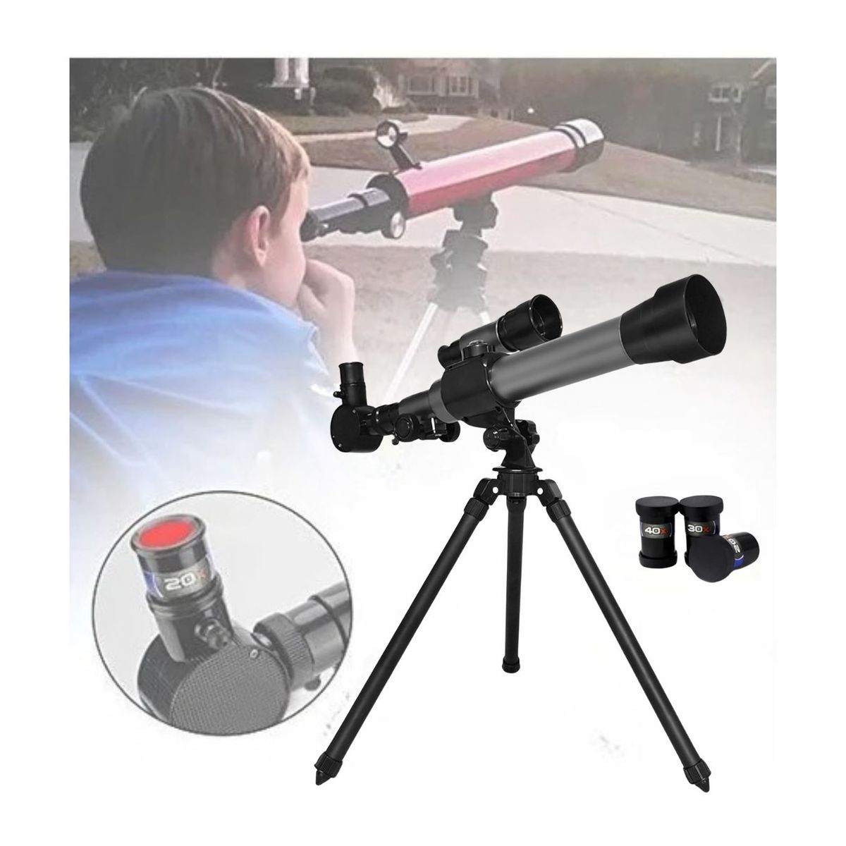 GENERICO - Telescopio Astronómico de Juguete 20X 30X 40X para Niños
