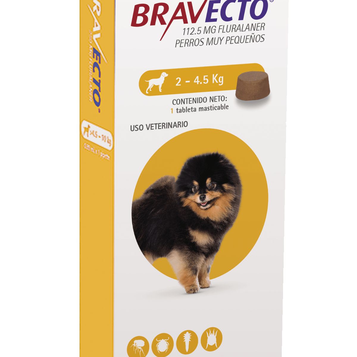 BRAVECTO - BRAVECTO DE 2 - 4.5KG X 1 TABLETA MASTICABLE
