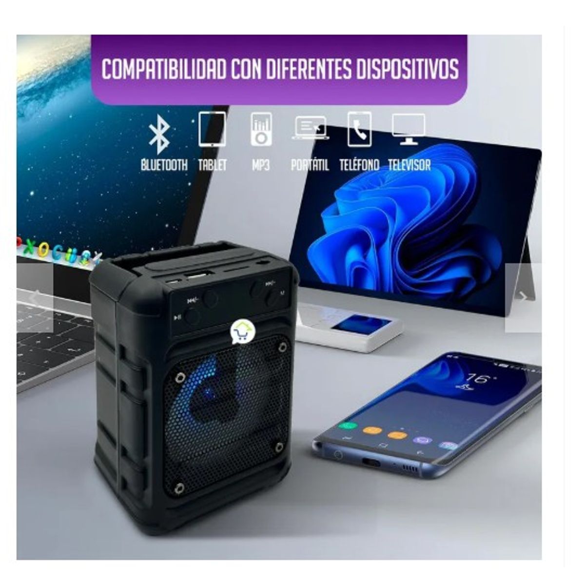GENERICO - Parlante Bluetooth RGB Recargable Portable Radio