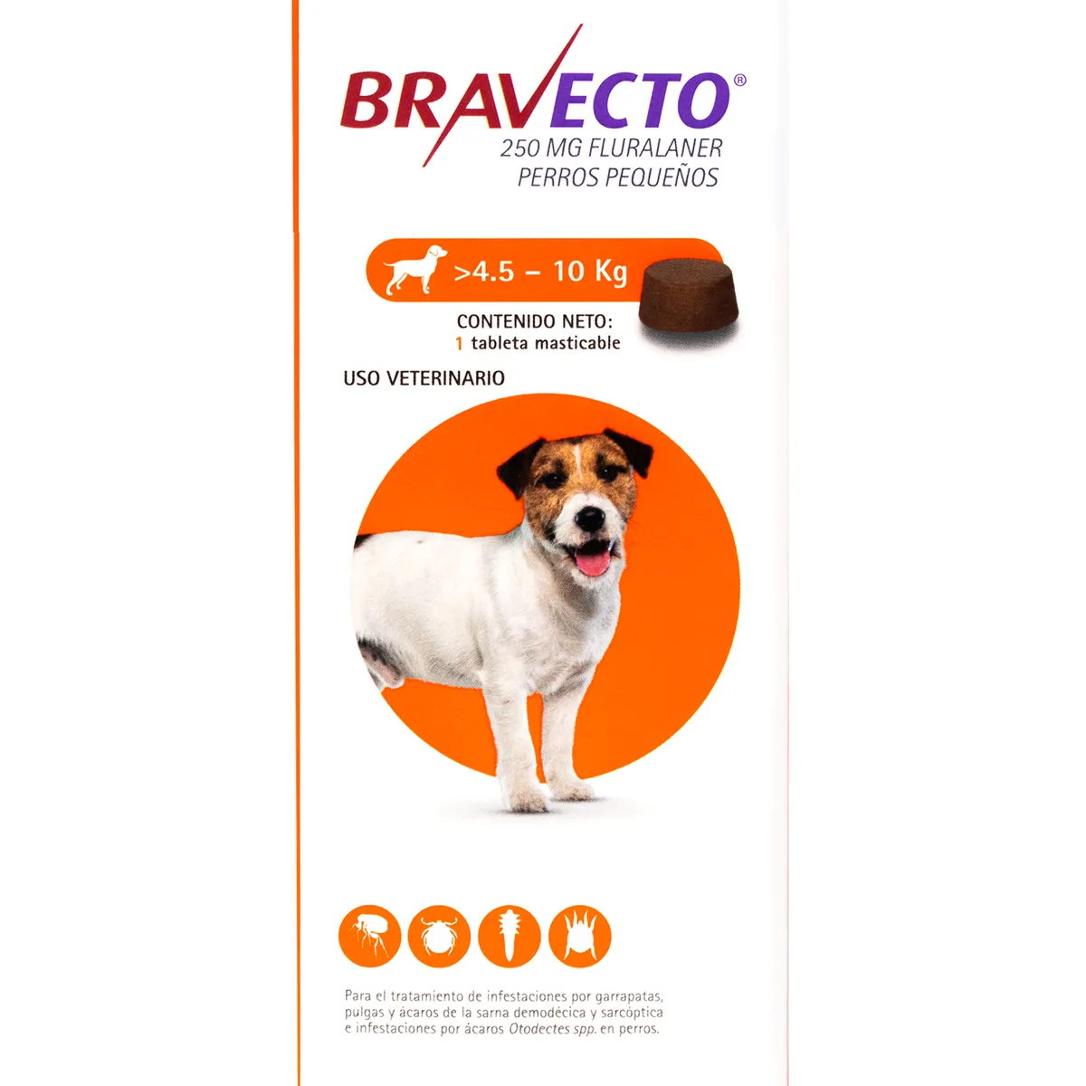 BRAVECTO - BRAVECTO DE 4.5 - 10KG X 1 TABLETA MASTICABLE