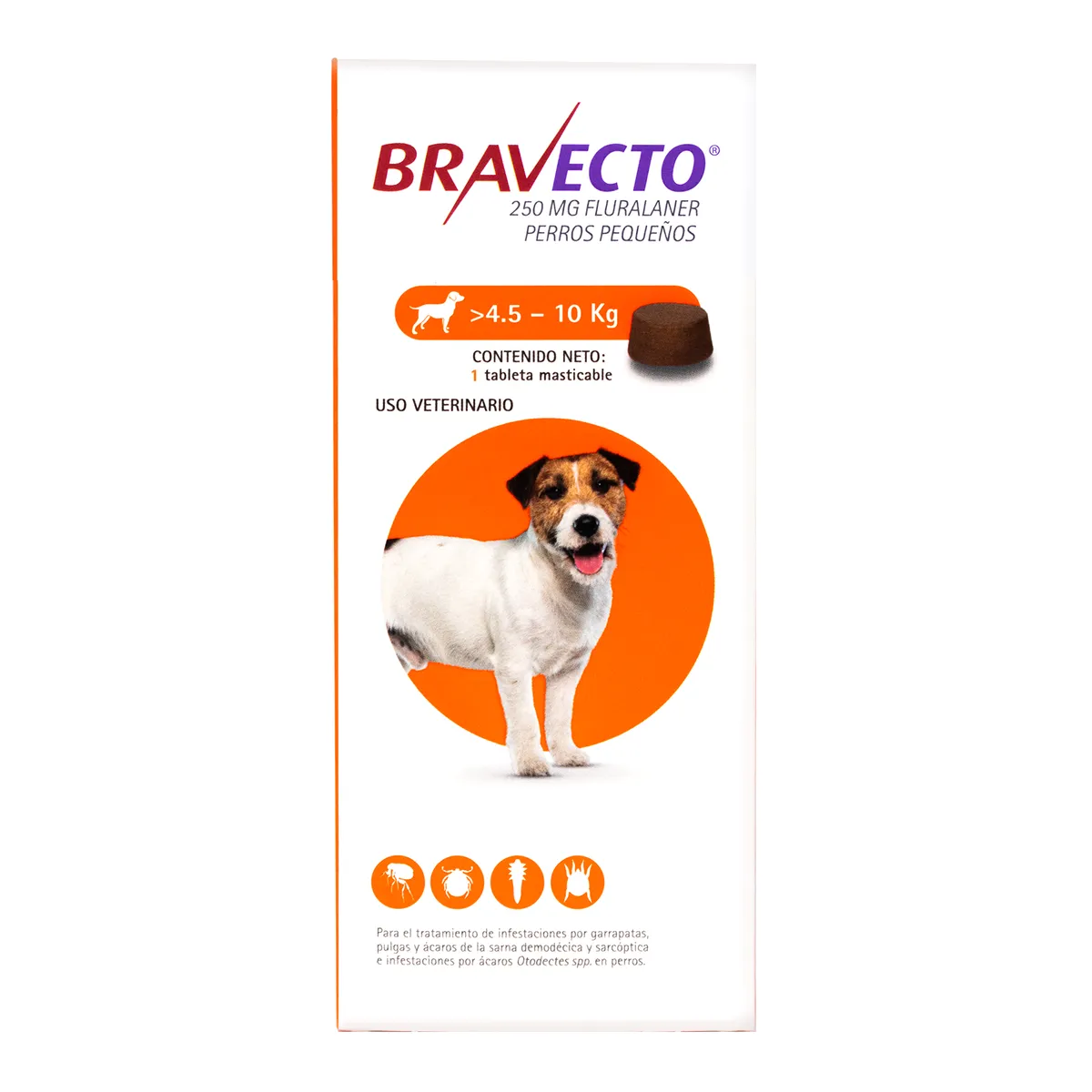 BRAVECTO - BRAVECTO DE 4.5 - 10KG X 1 TABLETA MASTICABLE