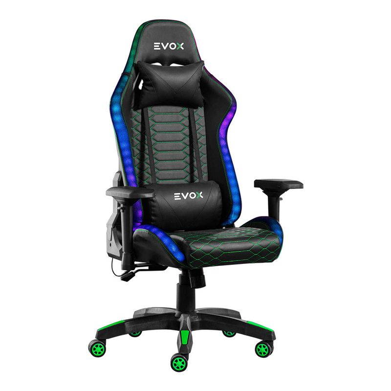 JOTA STORE - Silla Gamer Ergonómica Evox CT7014-RGB con Soporte Lumbar y Luces RGB