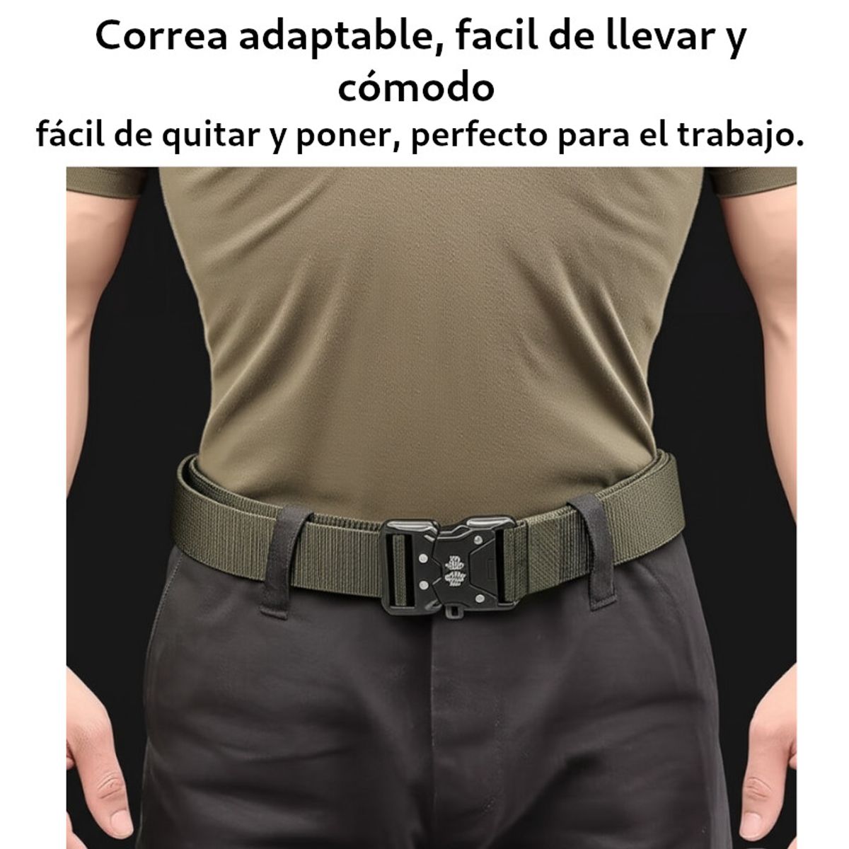 GENERICO - PACK 2 Correa Tactica Ajustable Hombre Liviana Liberacion Rapida