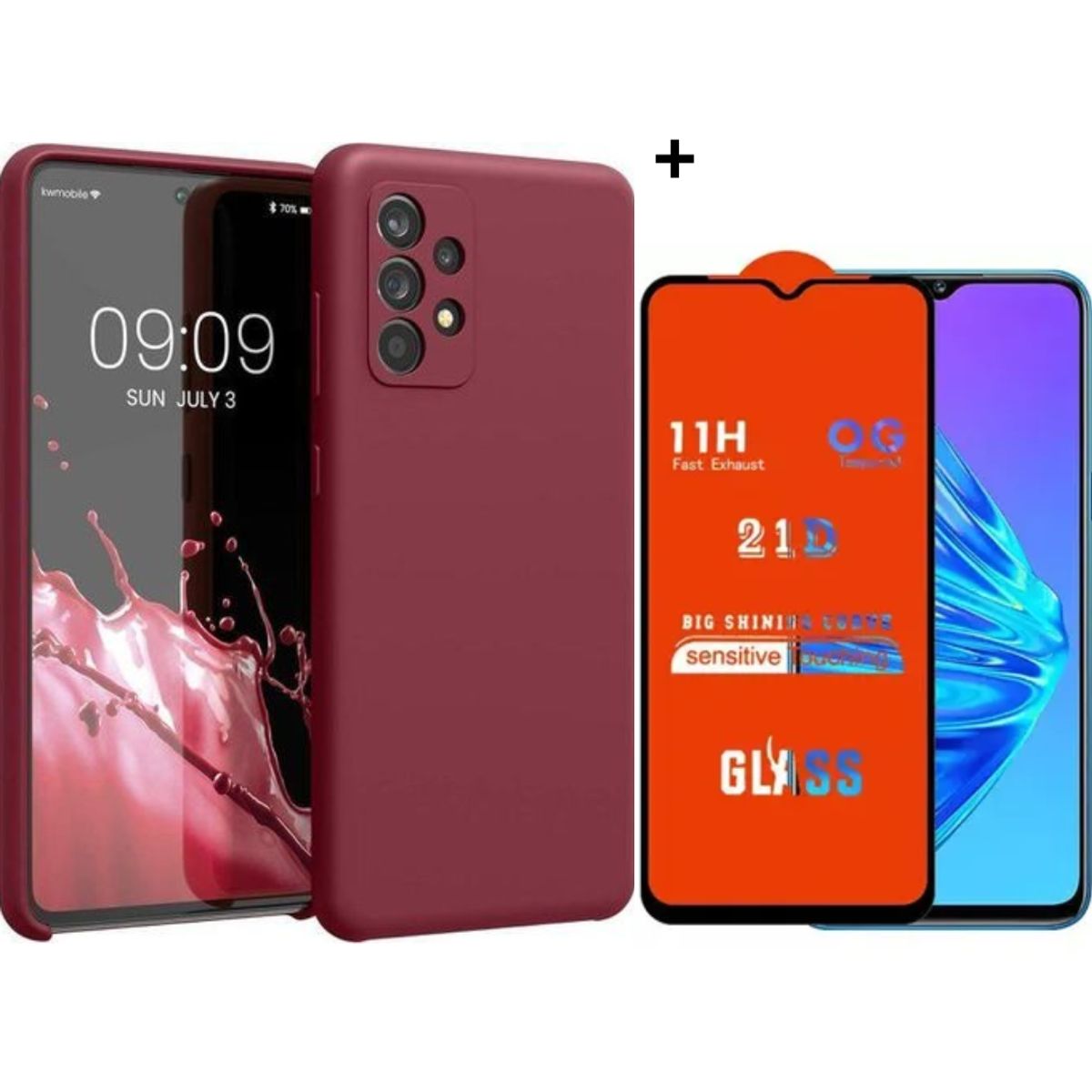 GENERICO - SILICONA PARA SAMSUNG A13 COLOR GUINDA + MICA