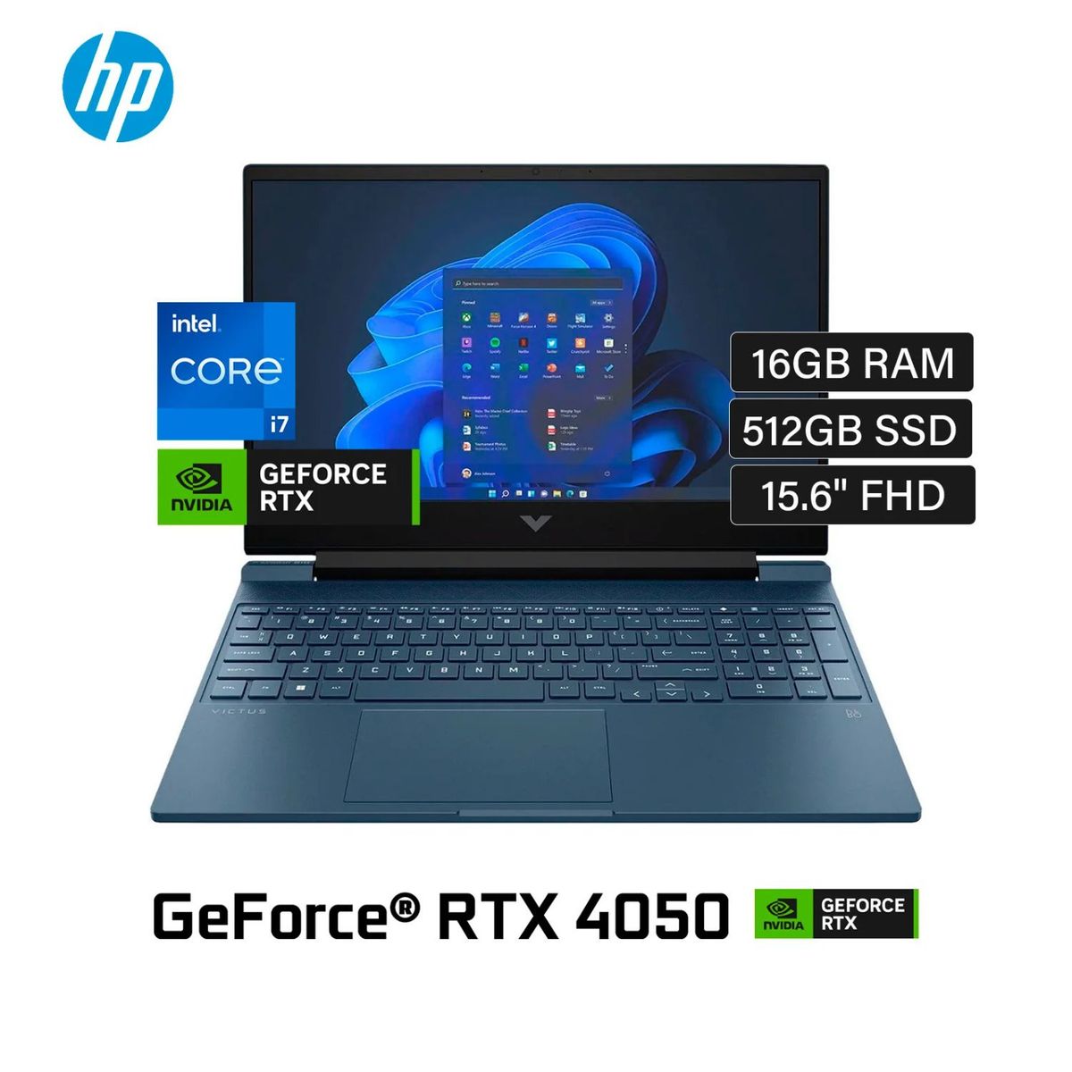 HP - Laptop HP Victus 15-FA1163DX Intel Core i7 12650H RAM 16GB 512GB SSD Nvidia RTX 4050 6GB 15.6"