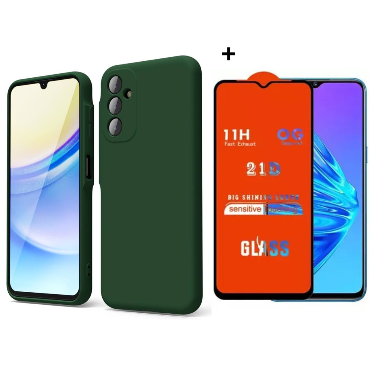 GENERICO - SILICONA PARA SAMSUNG A23 COLOR VERDE + MICA