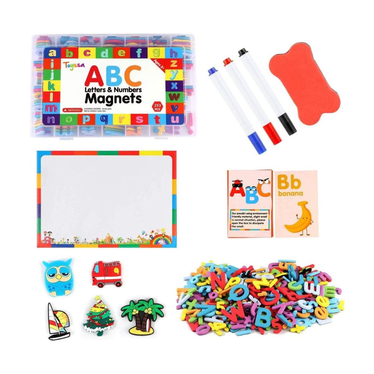 GENERICO - Set de Aprendizaje Pizarra con Alfabeto Magnético 253pcs