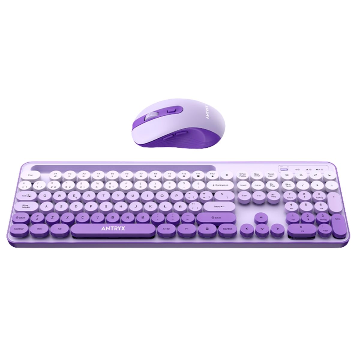 ANTRYX - Kit Antryx Teclado y Mouse Inalámbrico WS-970 Púrpura