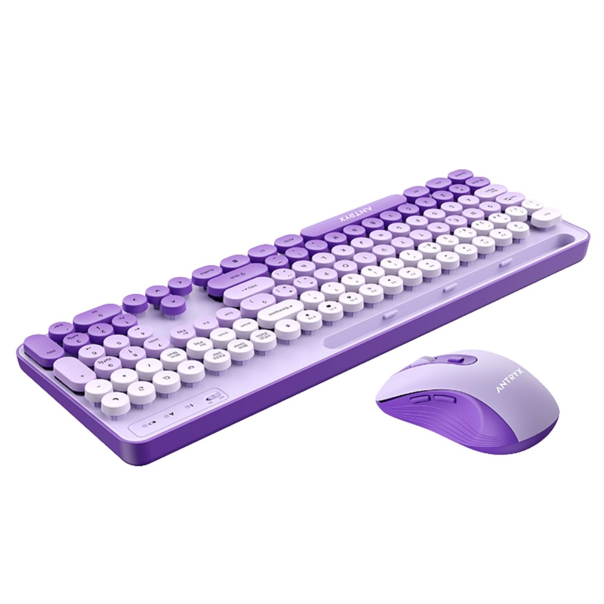 ANTRYX - Kit Antryx Teclado y Mouse Inalámbrico WS-970 Púrpura