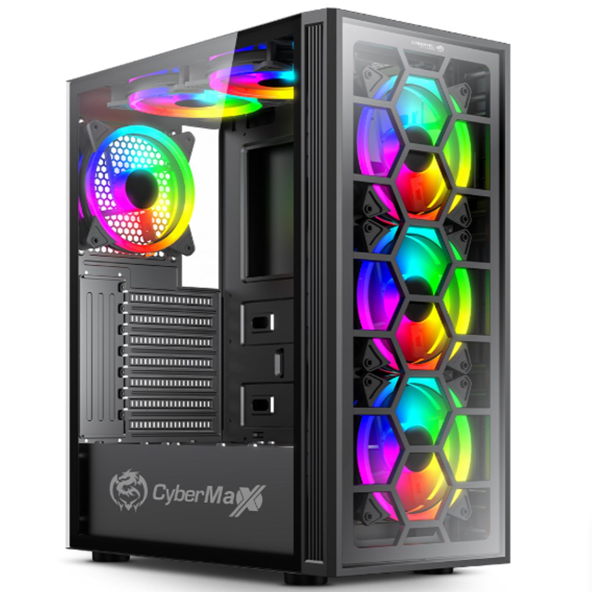 CYBERTEL - Case Gamer OPTIMUS CBX5002 PSU 500W USB3. 0 6FAN ARGB CYBERTEL