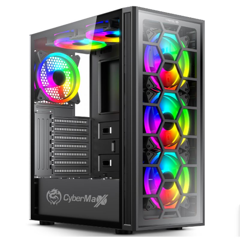 CYBERTEL - Case Gamer OPTIMUS CBX5002 PSU 500W USB3. 0 6FAN ARGB CYBERTEL
