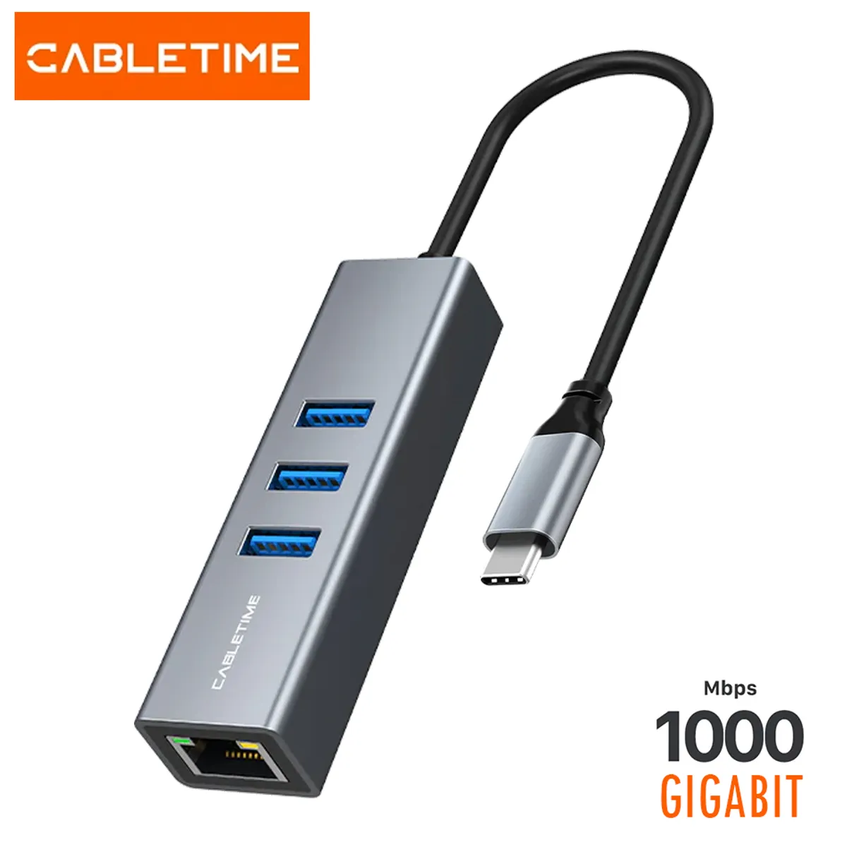 GENERICO - Adaptador 4en1 con Puerto Gigabit Ethernet cabletime