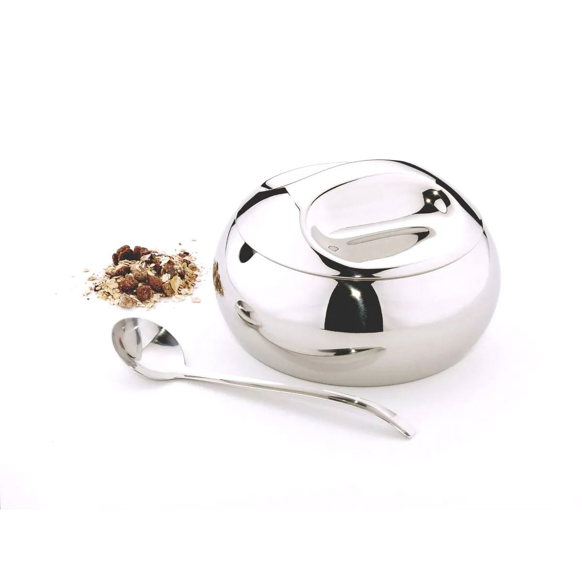 TRAMONTINA - Azucarero Tramontina 500gr de Acero Inoxidable con Cuchara