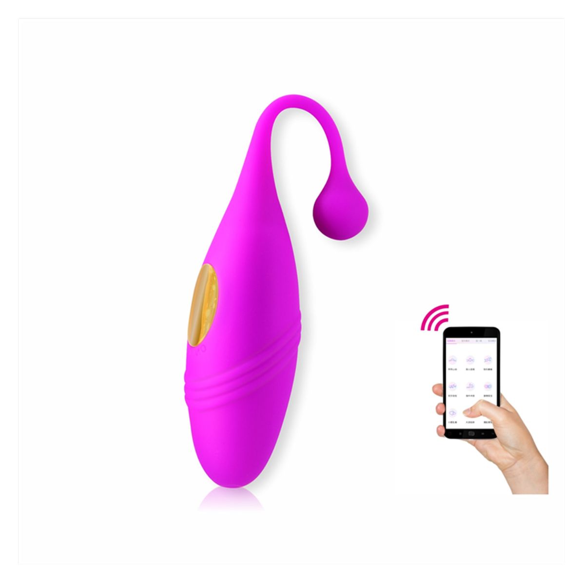 GENERICO - Vibrador pescado con uso de app - Morado