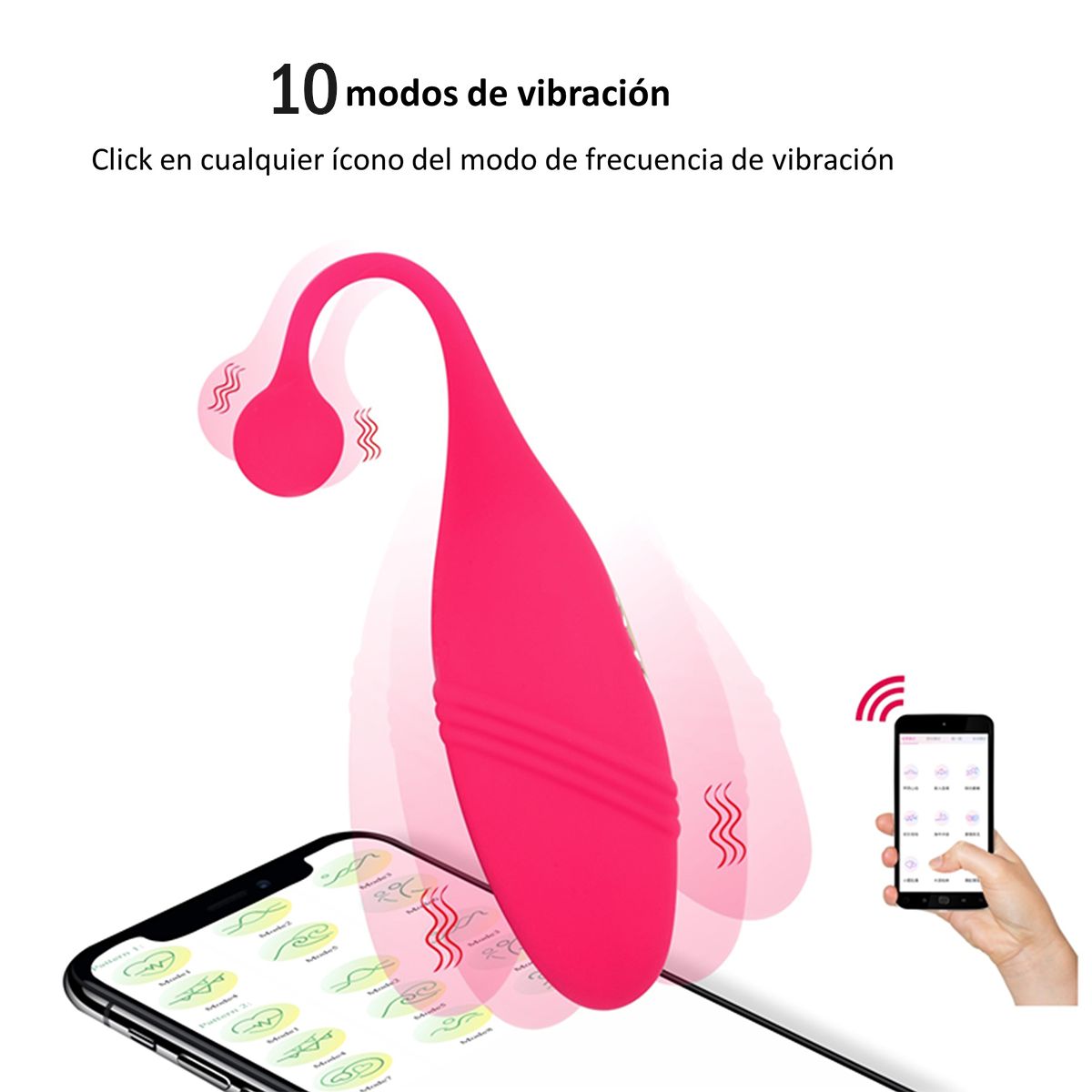 GENERICO - Vibrador pescado con uso de app - Rojo