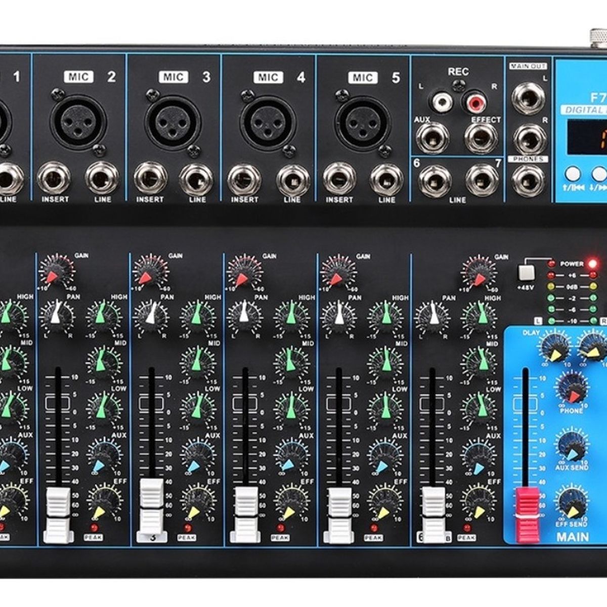 U BUY - Consola Mezcladora De Audio Portátil 7 Canales