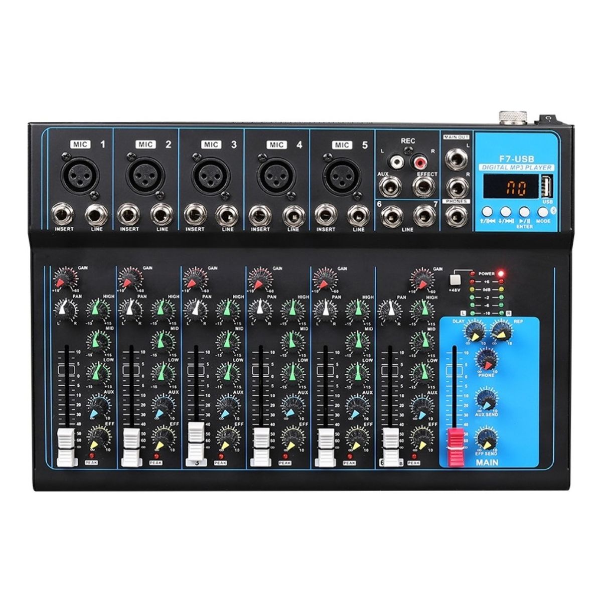 U BUY - Consola Mezcladora De Audio Portátil 7 Canales