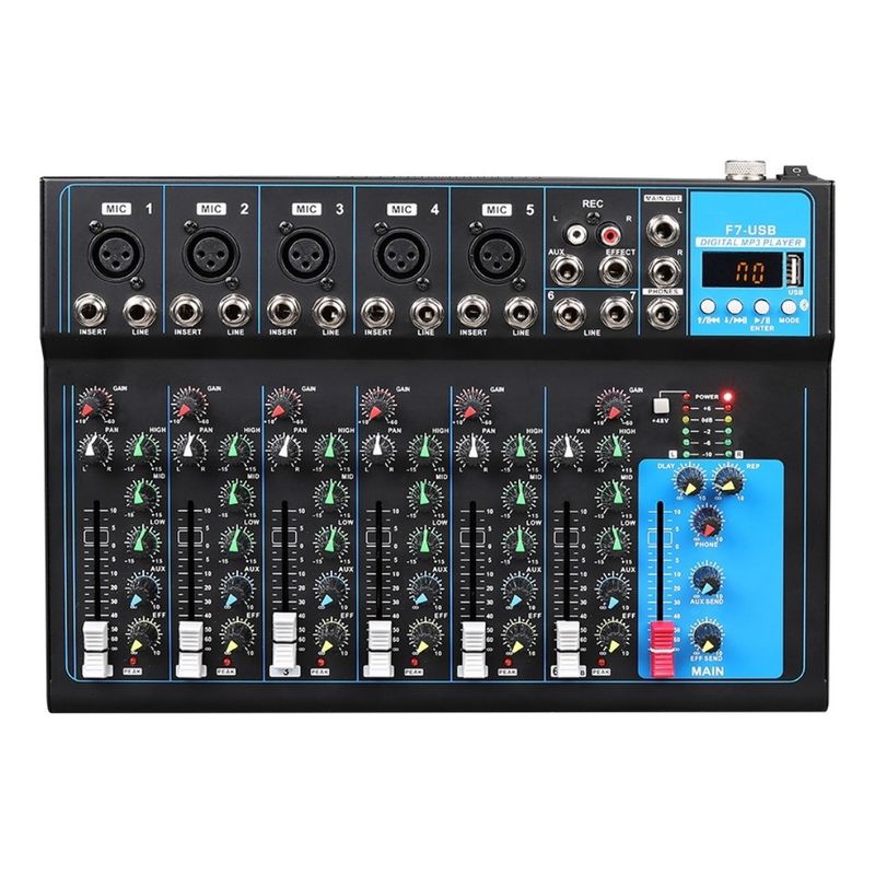 U BUY - Consola Mezcladora De Audio Portátil 7 Canales