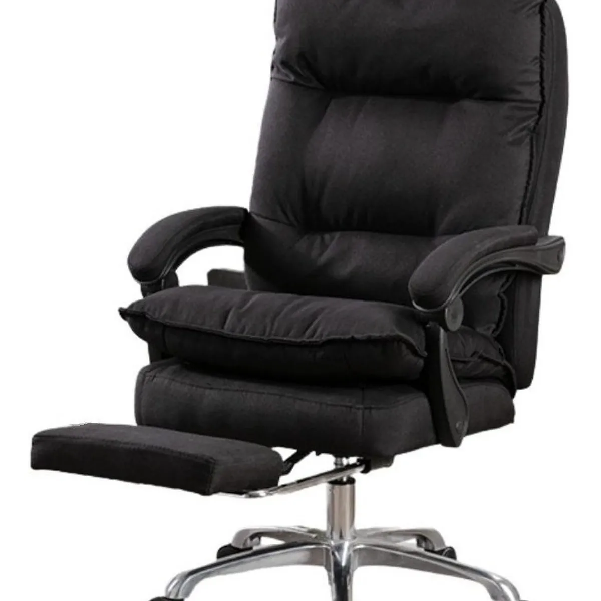 U BUY - Silla Jefe De Oficina Crusec De Tela Con Reposapiés Negro