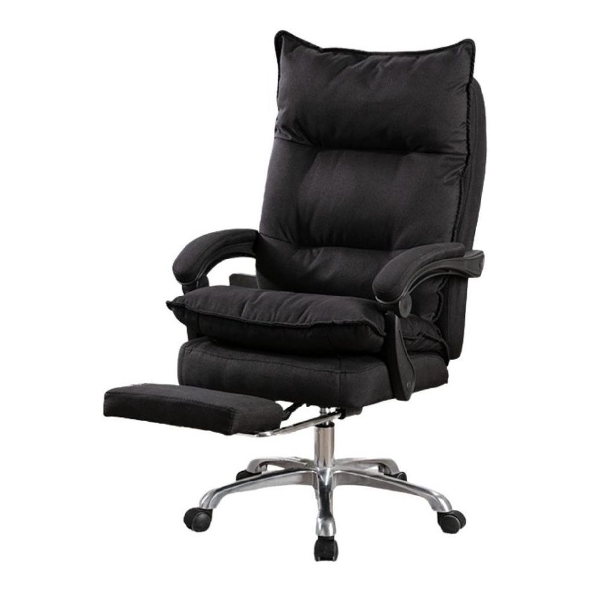 U BUY - Silla Jefe De Oficina Crusec De Tela Con Reposapiés Negro