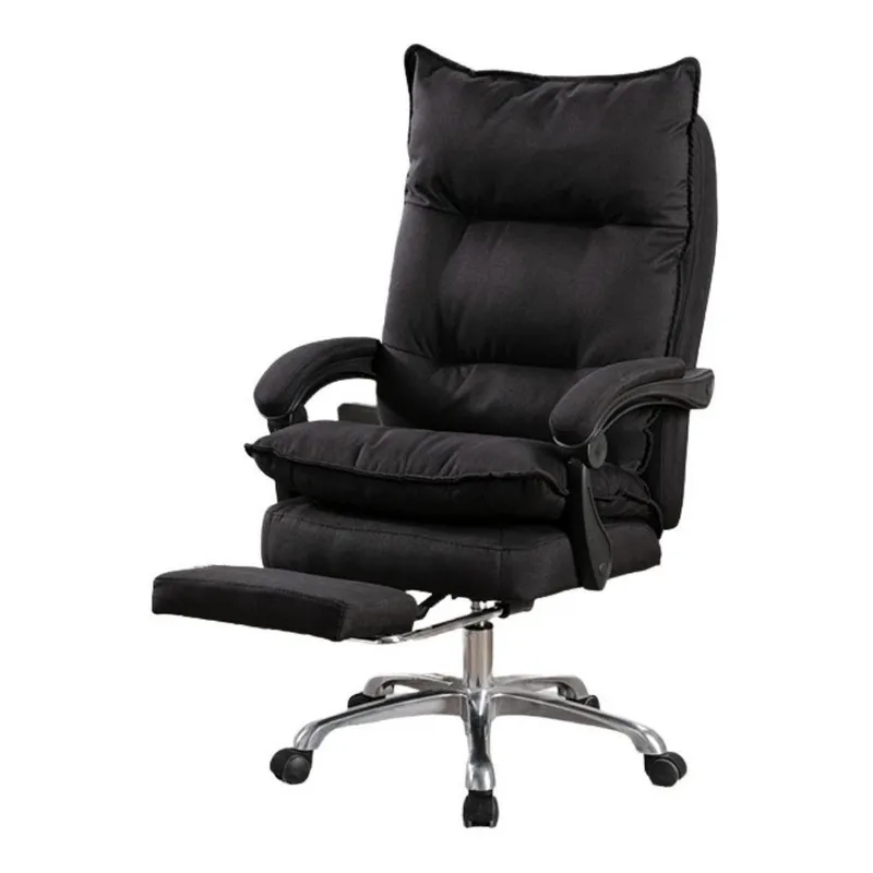 U BUY - Silla Jefe De Oficina Crusec De Tela Con Reposapiés Negro