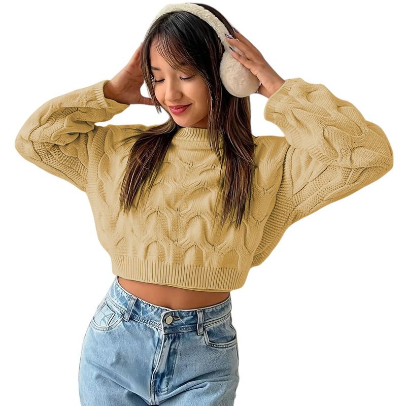 GENERICO - Chompa Mujer Hilo Clasico 359G-23 Color Beige