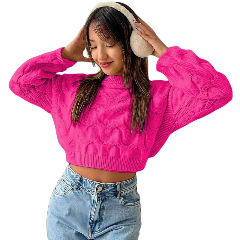 GENERICO - Chompa Mujer Hilo Clasico 359G-23 Color Fucsia