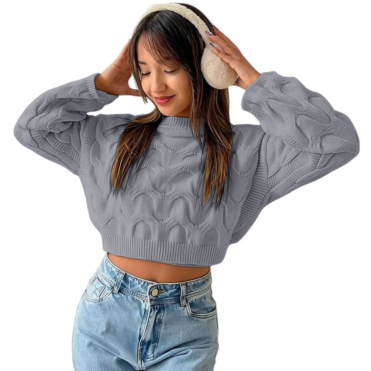 GENERICO - Chompa Mujer Hilo Clasico 359G-23 Color Gris