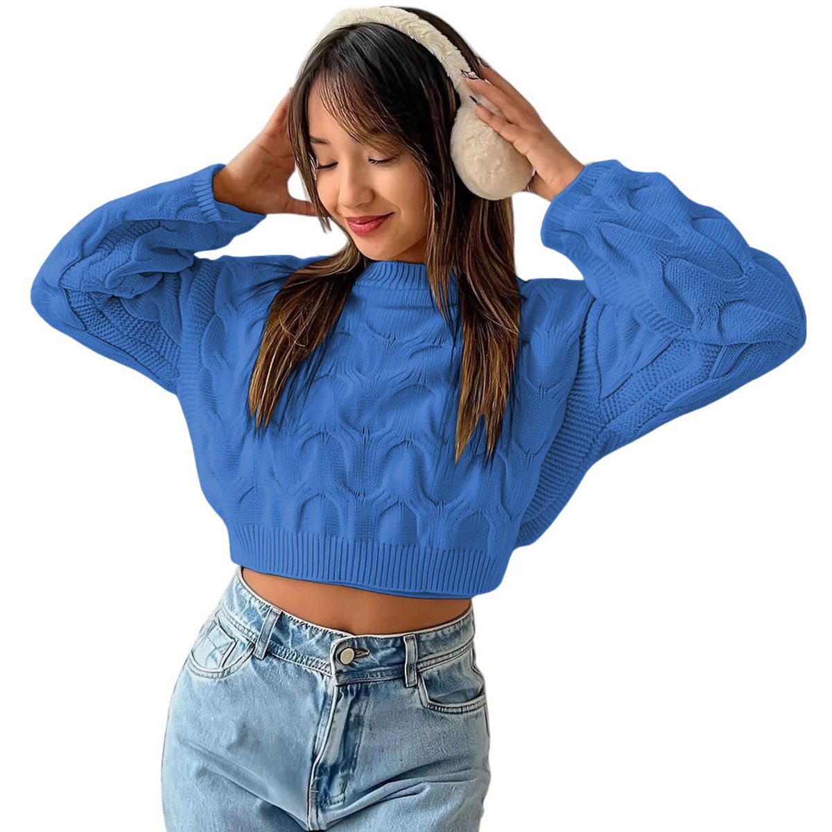 GENERICO - Chompa Mujer Hilo Clasico 359G-23 Color Turquesa