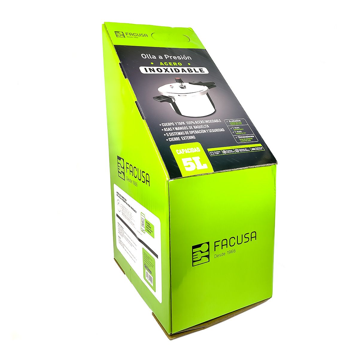 FACUSA - Olla a Presión Facusa 5 litros Acero Inoxidable