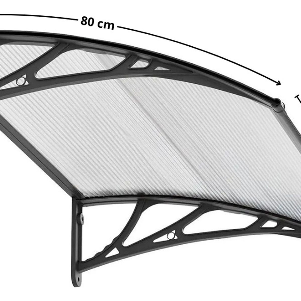 QUICK - Alero Listo 080x120mt Curvo Transparente Bighouse