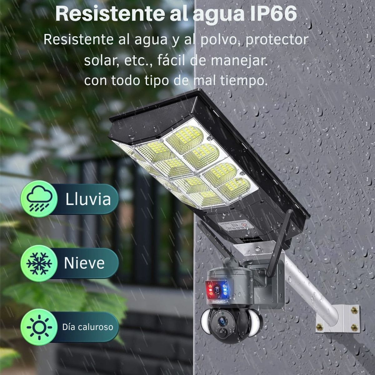 OEM - Cámara doble lente con panel solar y chip 4g + luminaria con zoom óptico 50 metros