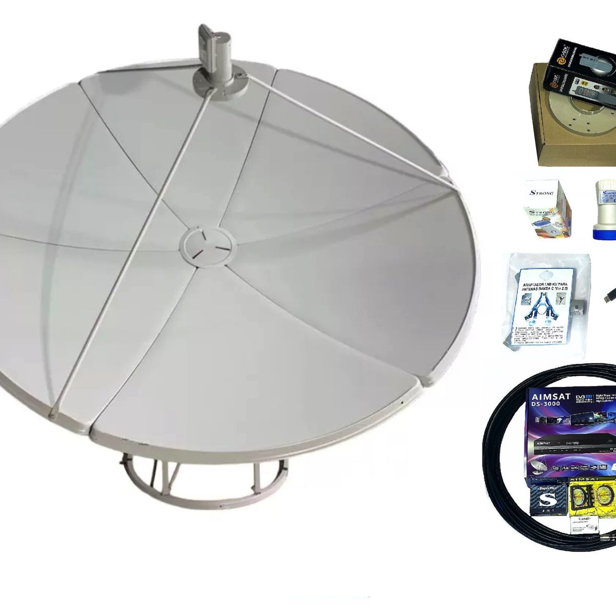 RST - KIT ANTENA PARABOLICA 180cm + DECO SATELITAL  + LNBs BANDA C/KU