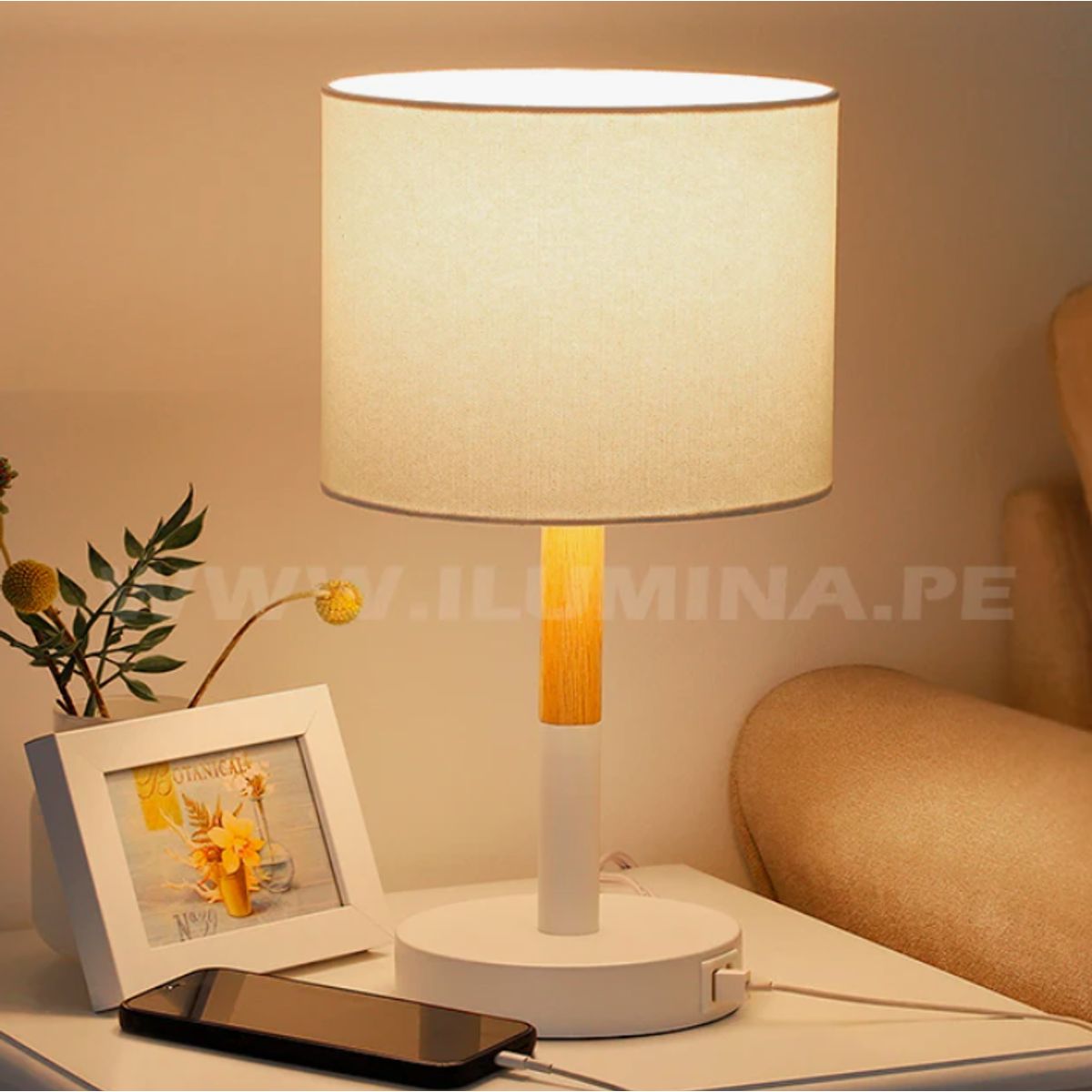 GENERICO - Lámpara de Mesa White Led